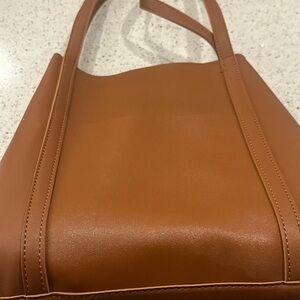HENNY + LEV Vegan Leather Tote Bag | Brown | New With Tags + Dust Bag